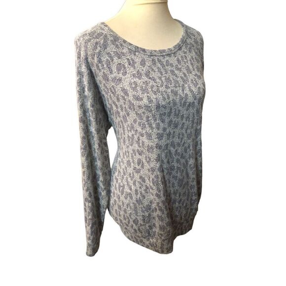 Buffalo David Britton gray pullover leopard print sweater Size L - Picture 5 of 14